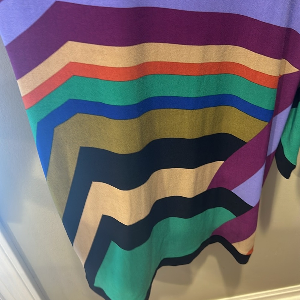 EUC Emma & Michele Retro Striped matte jersey sheath dress w/Bell sleeves Sz M - Picture 4 of 5